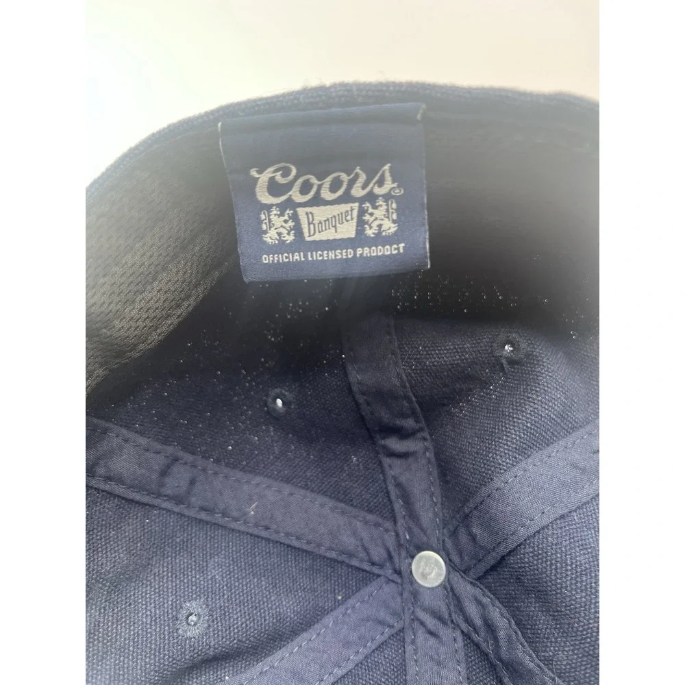 Coors Banquet Embroidered SnapBack Hat Navy Blue Beer Cap Dad Brewery